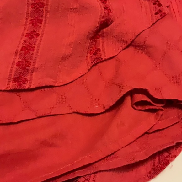 Free People Women’s Red Cotton Multi-Layered Dress Size Small - Picture 8 of 10